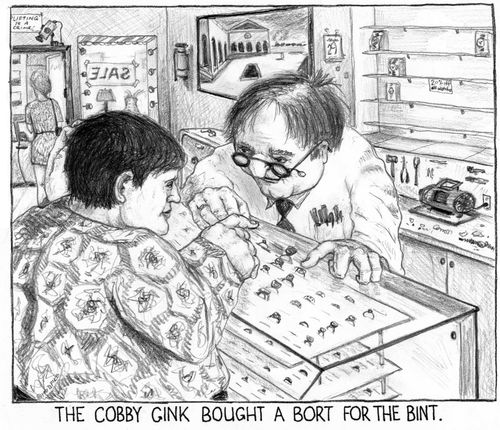 The cobby gink bought a bort for the bint.