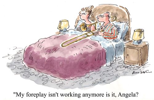 'My foreplay isn't working anymore is it, Angela?'