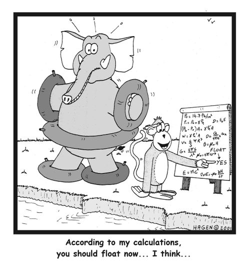 "According to my calculations, you should float now...I think..."