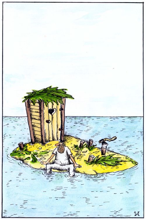 Man on Desert Island