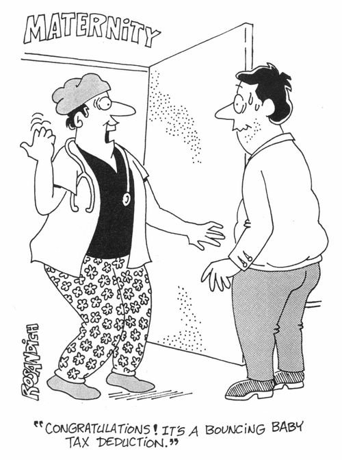 "Congratulations! It's a bouncing baby tax deduction"