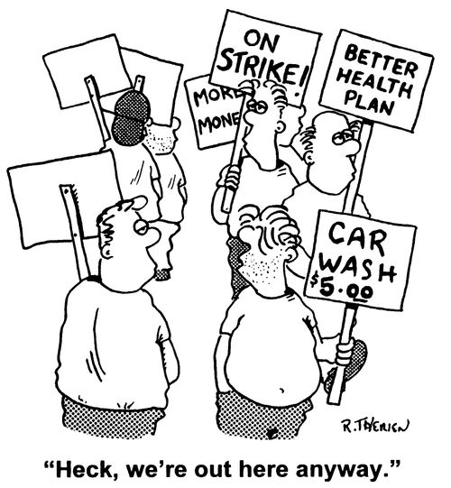 On Strike/Car Wash $5.00 -  "Heck, we're out here anyway."