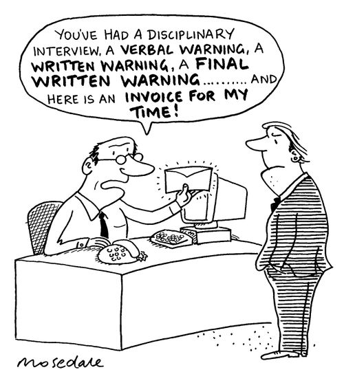 Invoice for time spent giving warnings