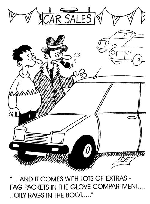 "And it comes with lots of extras, fag packets in the glove compartment..."