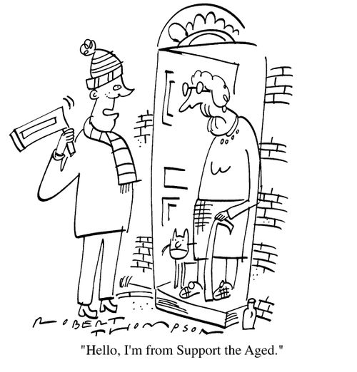 "Hello, I'm from support the aged"