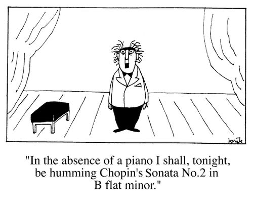"In the absence of a piano....."