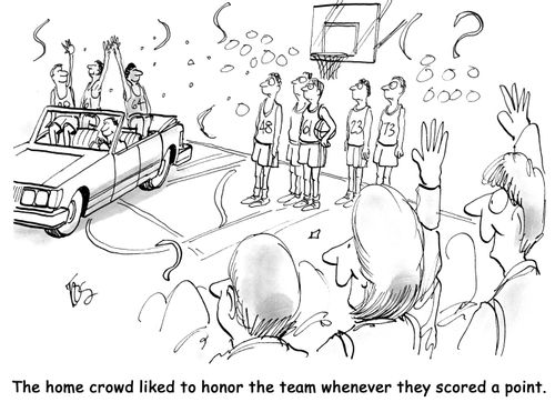 The home crowd liked to honor the team whenever they scored a point.