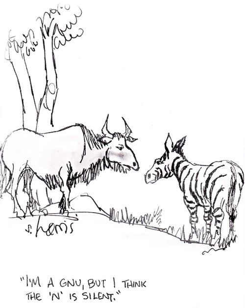 'I'm a gnu, but I think the 'N' is silent.'