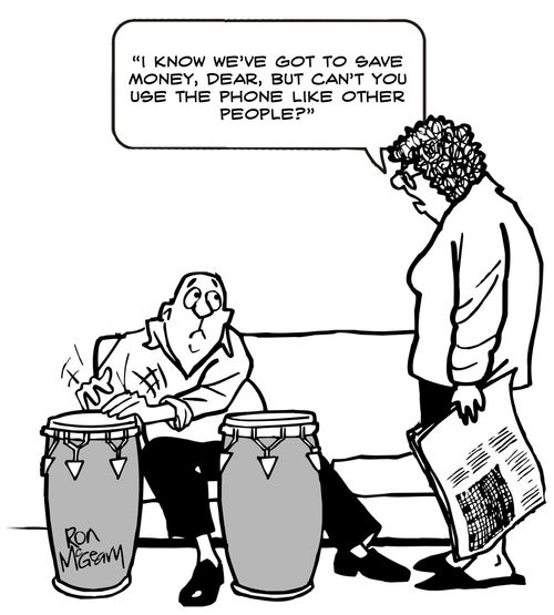 'I know we've got to save money, dear, but can't you use the phone like other people?'