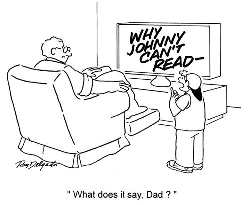'What does it say, Dad?'