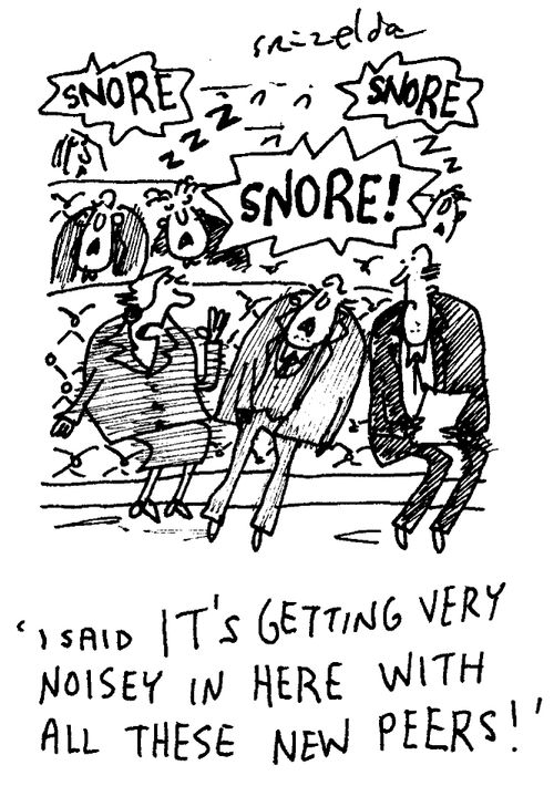 'I said it's getting very noisely in here with all these new peers!'