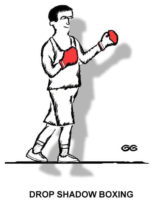Drop shadow boxing.