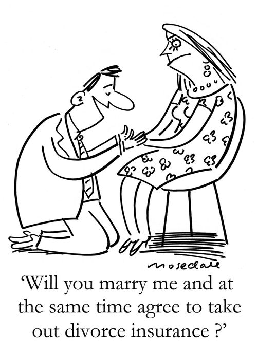 'Will you marry me and at the same time agree to take out divorce insurance?'