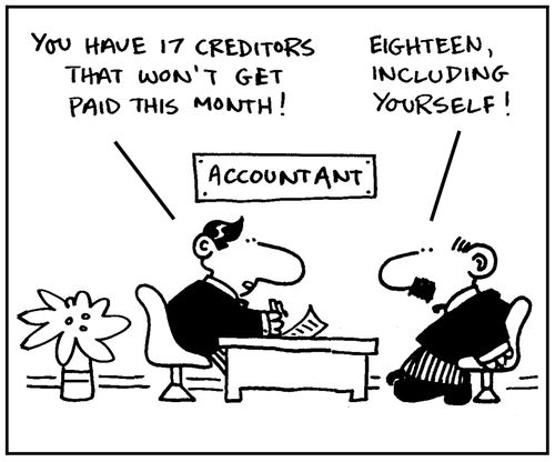 'You have 17 creditors that won't get paid this month.'