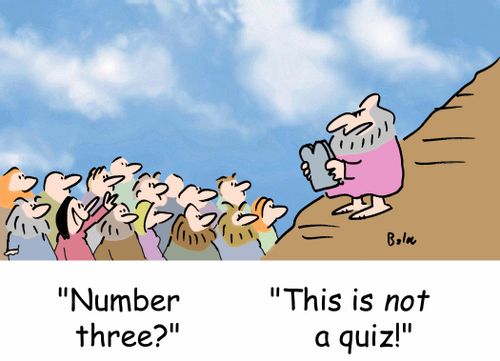'Number three?', 'This is NOT a quiz!'