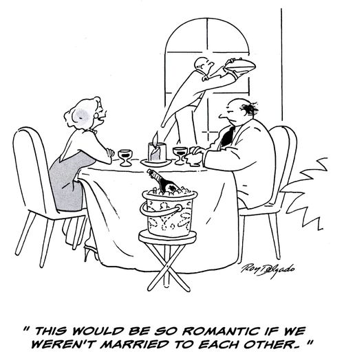 'This would be so romantic if we weren't married to each other.'