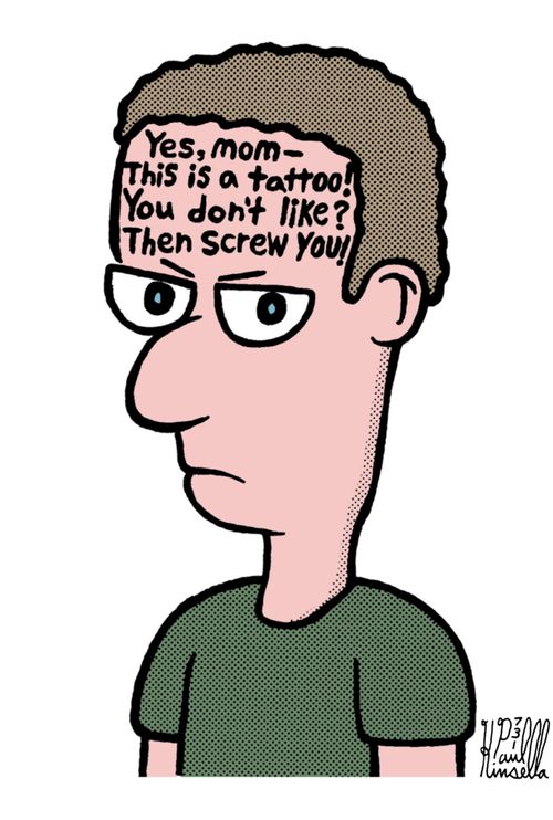 'Yes, mom - this is a tattoo! You don't like? Then screw you!'