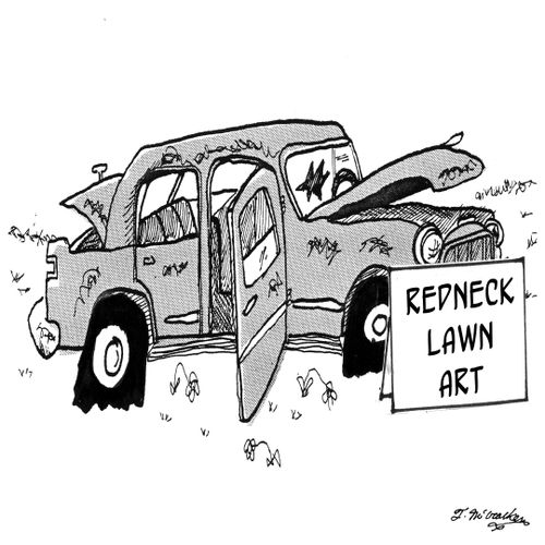 Redneck Lawn Art