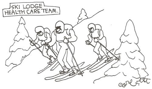 Ski lodge health care team.