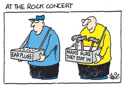 At the rock concert...