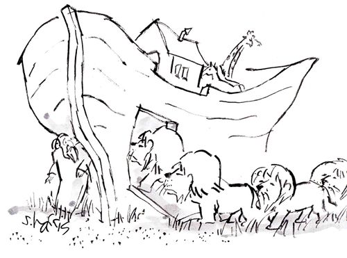 Many lions enter ark.