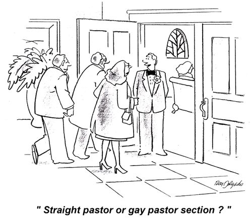 'Straight paster or gay pastor section?'