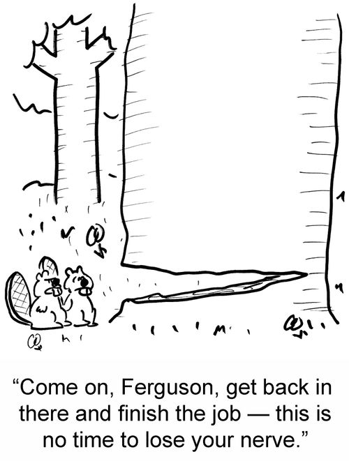 'Come on, Ferguson, get back in there and finish the job — this is no time to lose your nerve.'