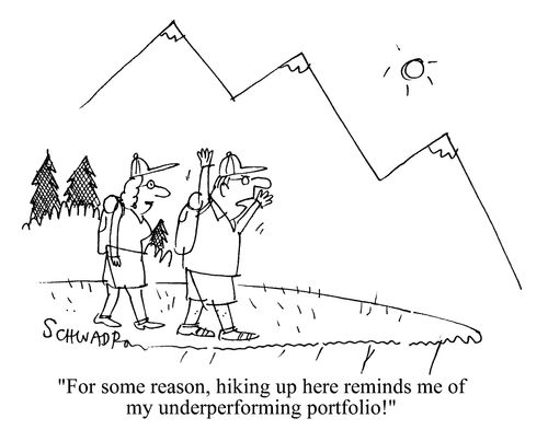 'For some reason, hiking up here reminds me of my underperforming portfolio!'