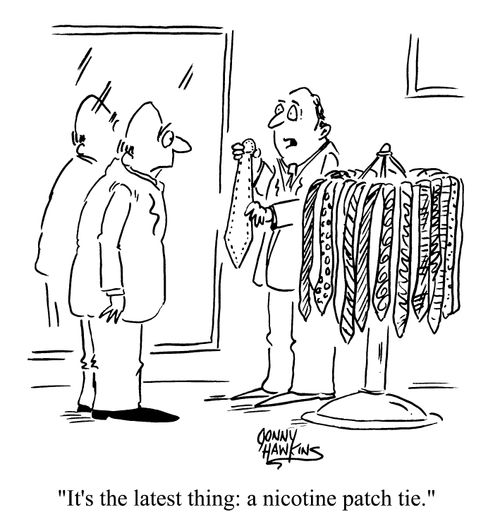 It's the latest thing: a nicotine patch tie.