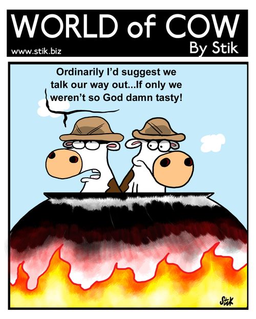 Ordinarily I'd suggest we'd talk our way out...If only we weren't so God damn tasty!