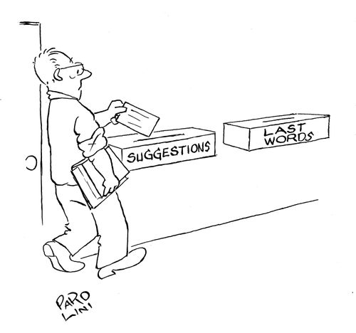 Boxes entitled 'Suggestions' and 'Last words'. 