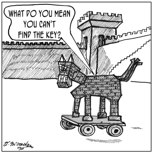 'What do you mean you can't find the key?'