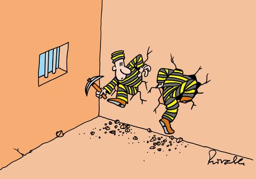 Prisoners trying to escape.