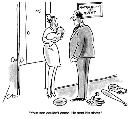 'Your son couldn't come. He sent his sister.'