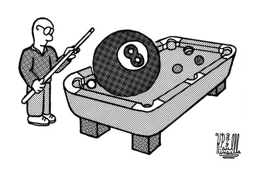 Stuck behind the eight ball.