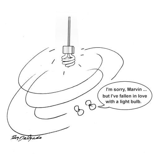 'I'm sorry, Marvin, but I've fallen in love with a light bulb.'