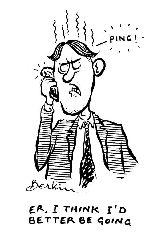 Man on mobile phone's brain going 'ping!'