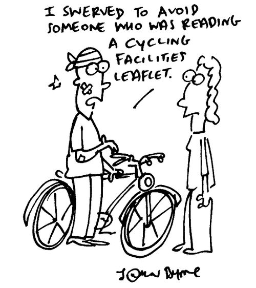 "I sweared to avoid someone who was reading a cycling facilities leaflet"