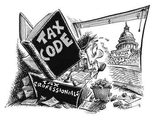 Tax professionals brushing up on the tax code during election year.