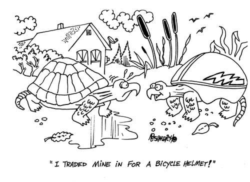 'I traded mine in for a bicycle helmet!'