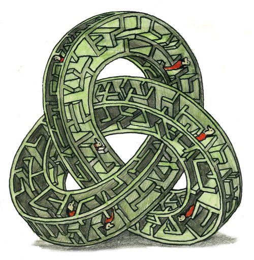 A never ending 3D maze knot.