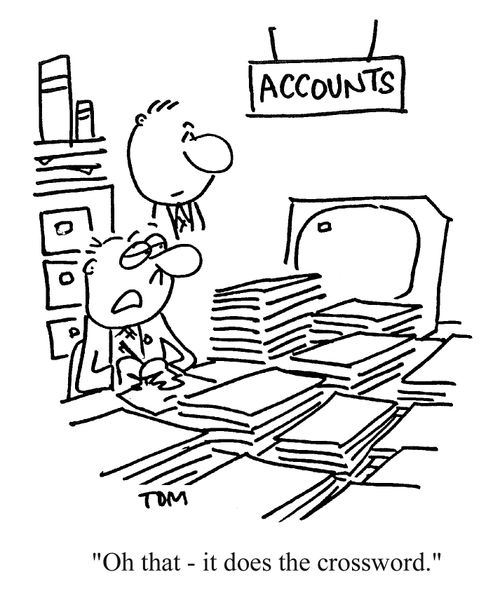'Oh that, it does the crossword.'