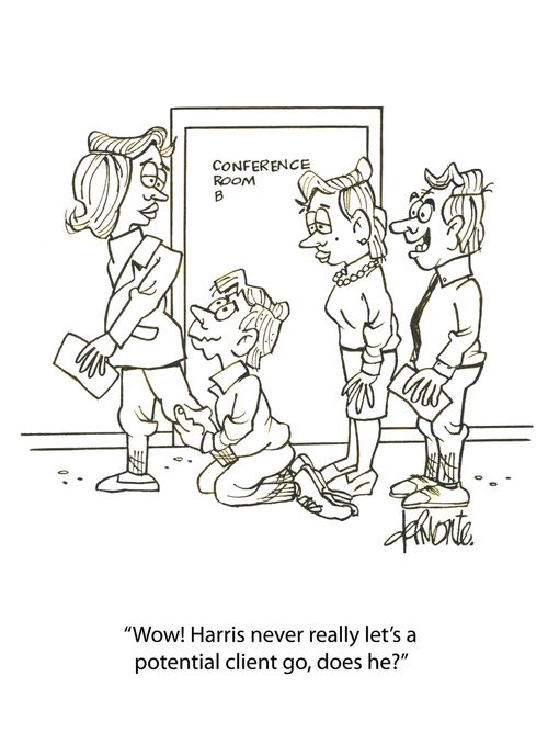 'Wow! Hariis never really let's a potential client go, does he?'