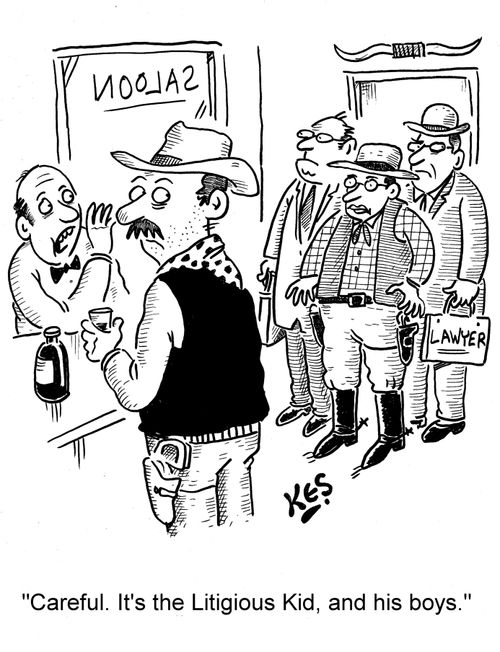 'Careful. It's the Litigious Kid, and his boys.'