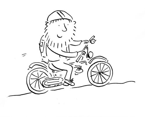 Beard on a bike.