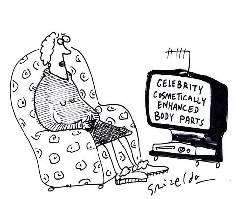 TV Programme - Celebrity cosmetically enhanced body parts.