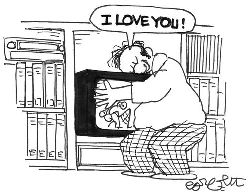 Man to TV: 'I love you!'