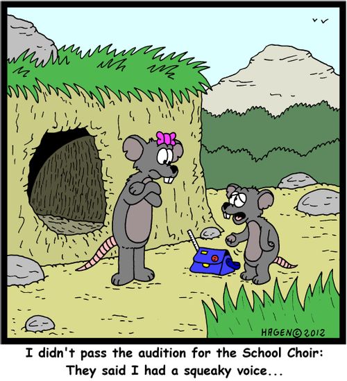 'I didn't pass the audition for the School Choir: They said I had a squeaky voice...'