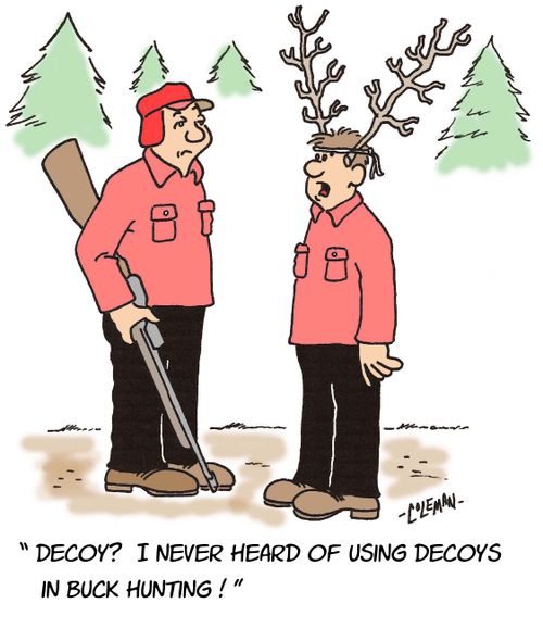 'Decoy? I never heard of using decoys in buck hunting.'