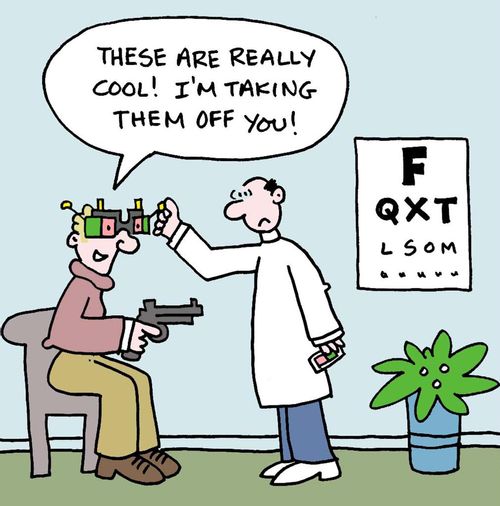 'These are really cool. I'm taking them off you.'